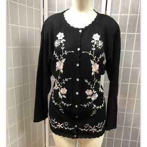 Chelsea Way, Women,sweater,black, cardigan,SizeL.: